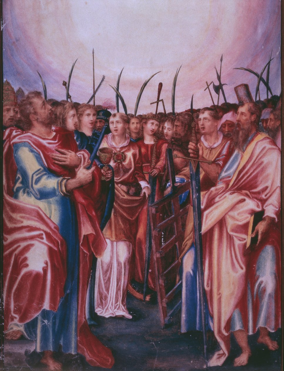 Allehelgensdag, fra en faksimile av breviaret til kong Filip II av Spania, 1569 (pergament) av Julian and Leon, Andres de Fuente del Saz