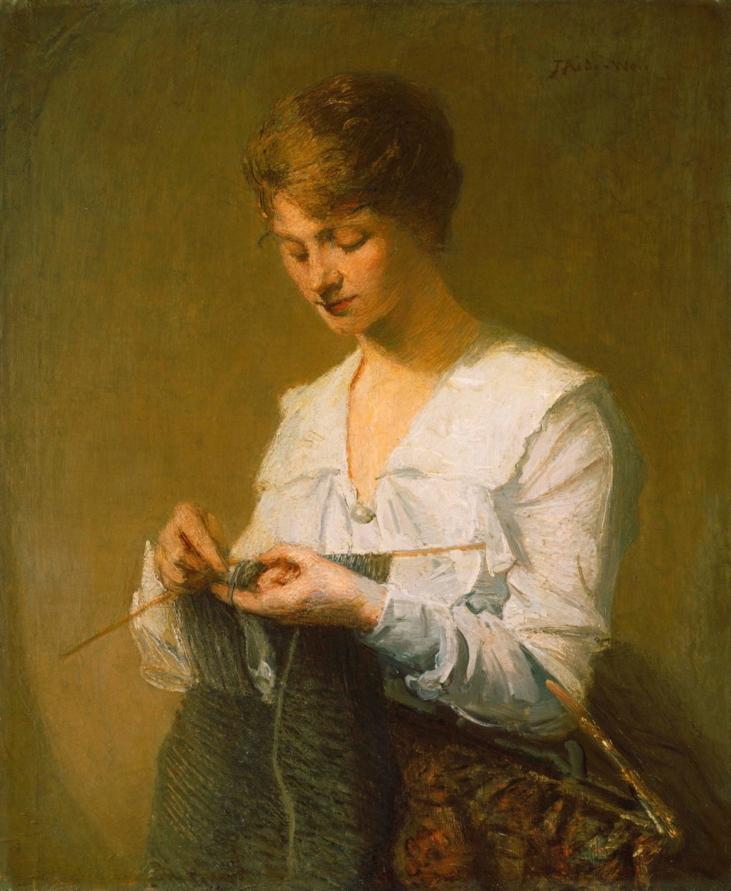 Strikking til soldater av Julian Alden Weir