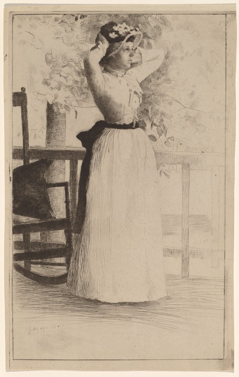 Portrett av frøken Hoe av Julian Alden Weir