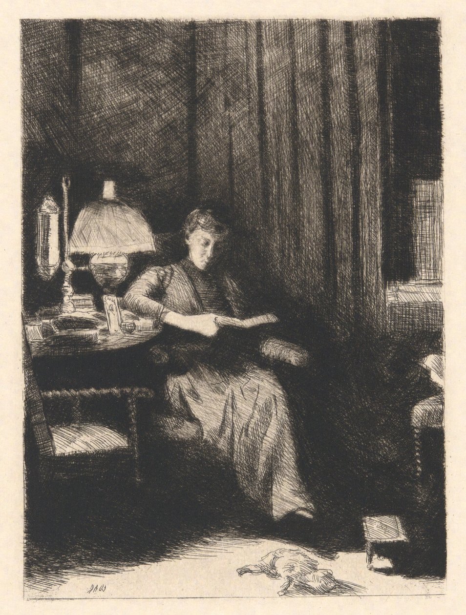 Kveldslampen av Julian Alden Weir