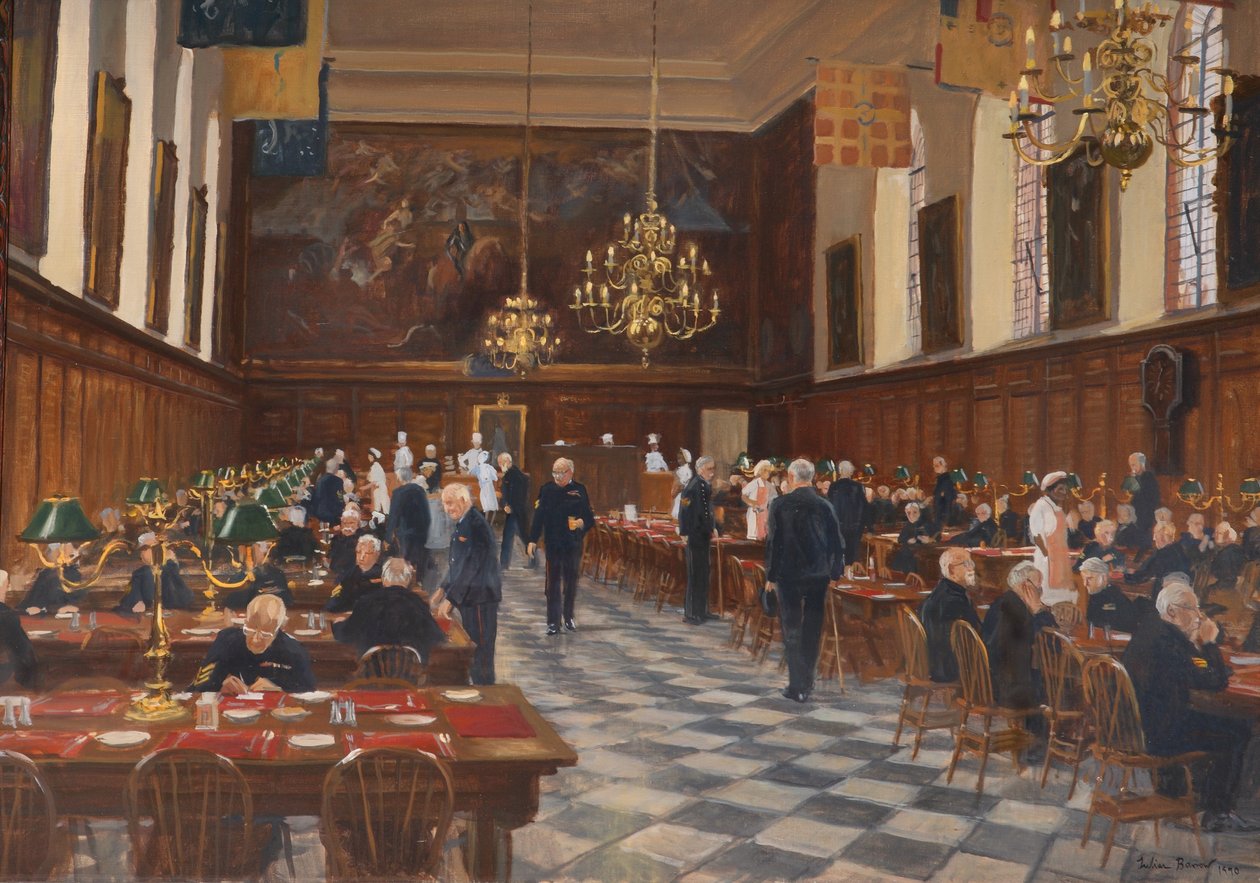 Utsikt over Great Hall, Royal Hospital Chelsea, 1990 av Julian Barrow