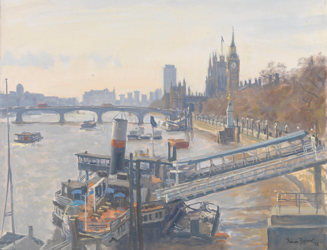 Westminster fra Hungerford Bridge, 2010 av Julian Barrow