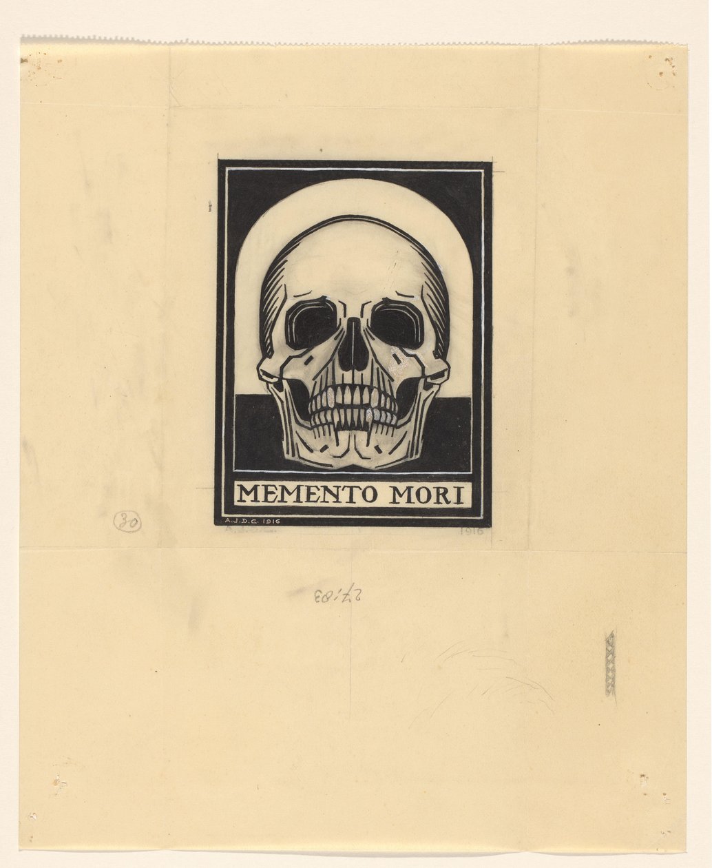 Menneskeskalle Memento mori (tittel på objekt) av Julie de Graag (signed by artist)