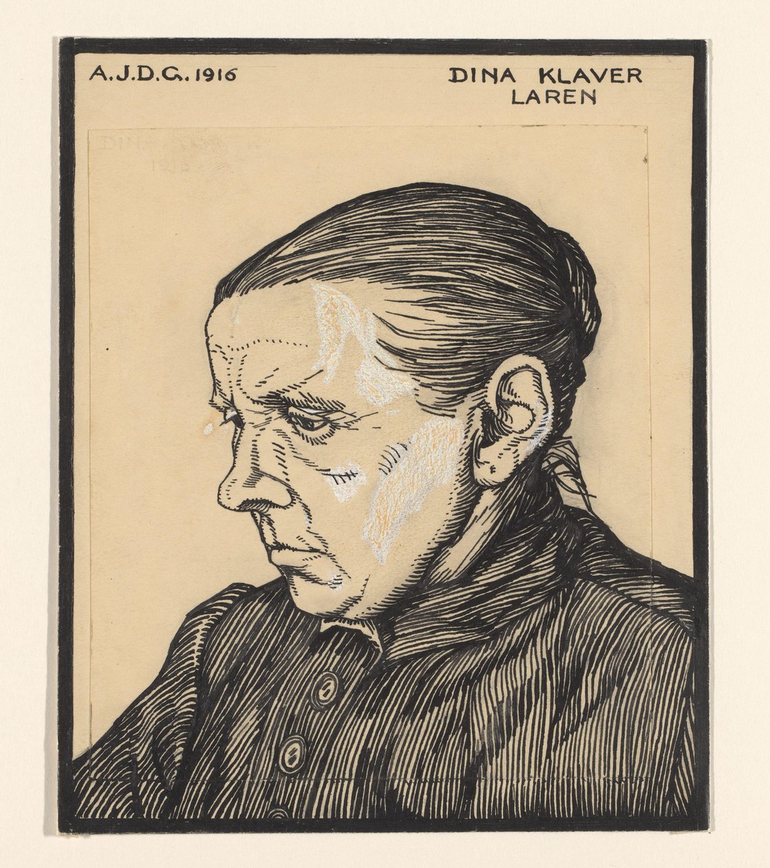 Portrett av Dina Klaver Dina Klaver Laren (tittel på objekt) av Julie de Graag (signed by artist)