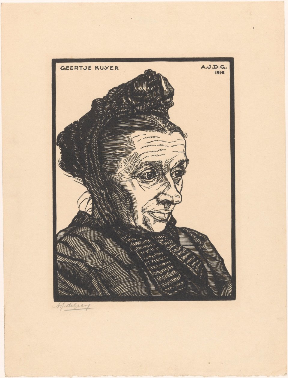 Portrett av Geertje Kuijer av Julie de Graag (signed by artist)