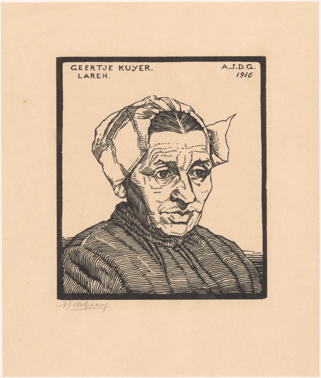 Portrett av Geertje Kuijer av Julie de Graag (signed by artist)