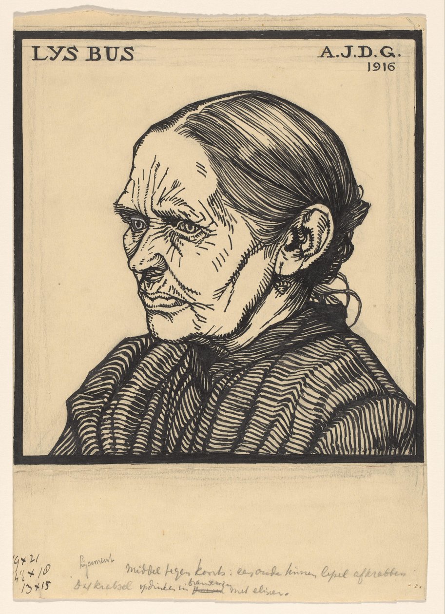 Portret van Lys Bus Lys Bus (tittel på objekt) av Julie de Graag (signed by artist)