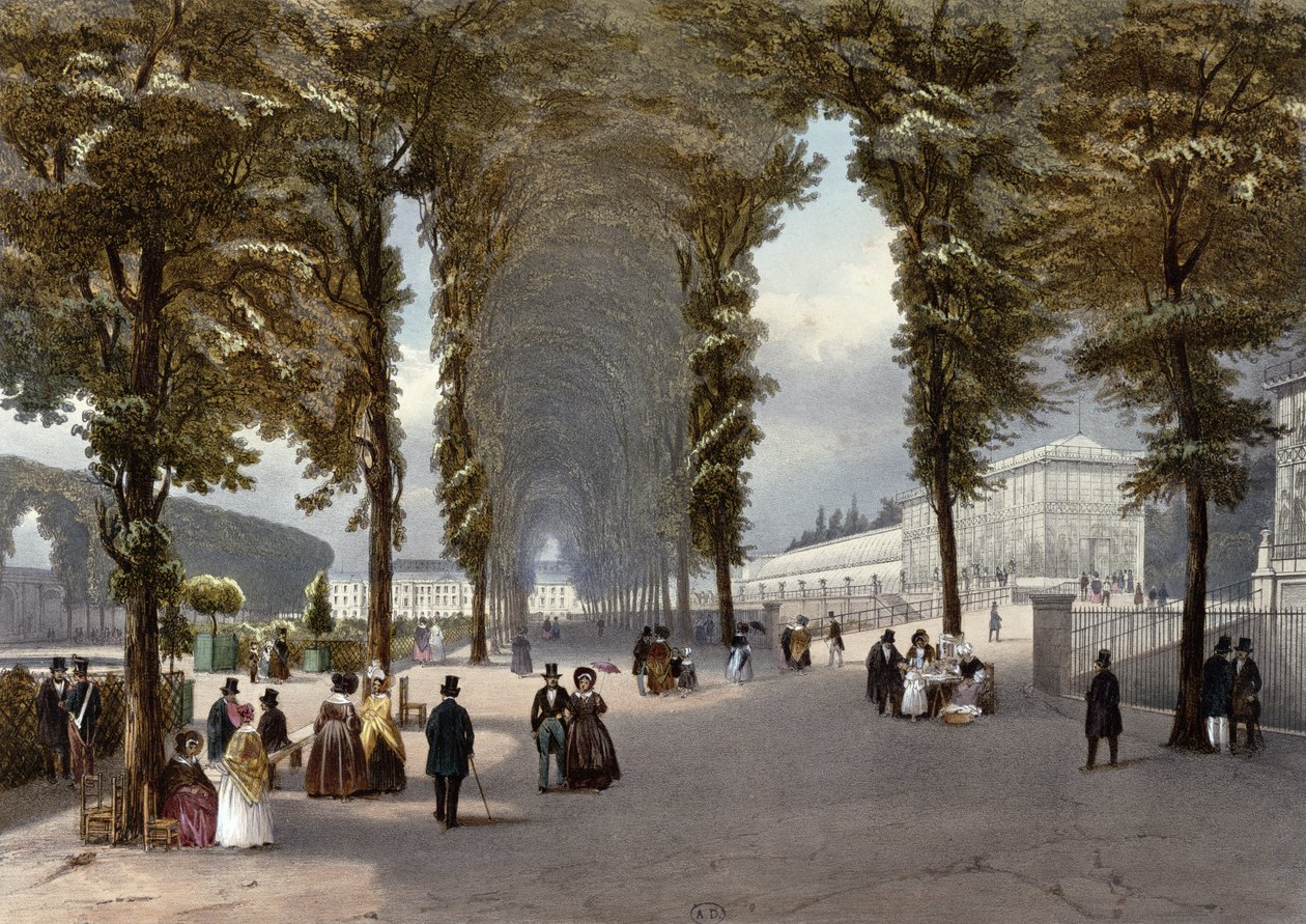 Utsikt over Paris: Jardin des Plantes, ca. 1840 av Jean Jacottet