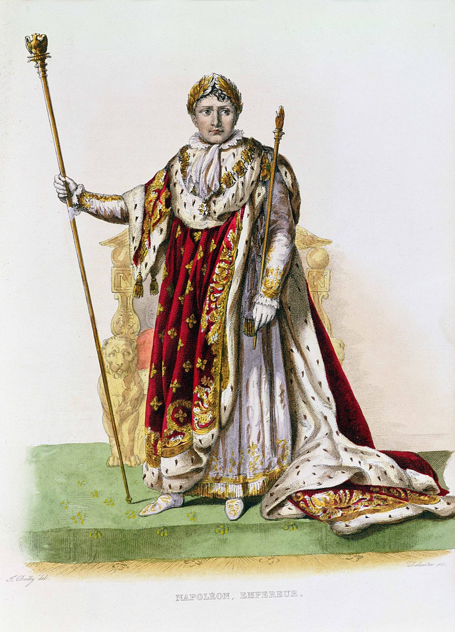 Keiser Napoleon II (1808-73) gravert av Delaistre, ca. 1830 (fargegravering) av Julien Leopold Boilly