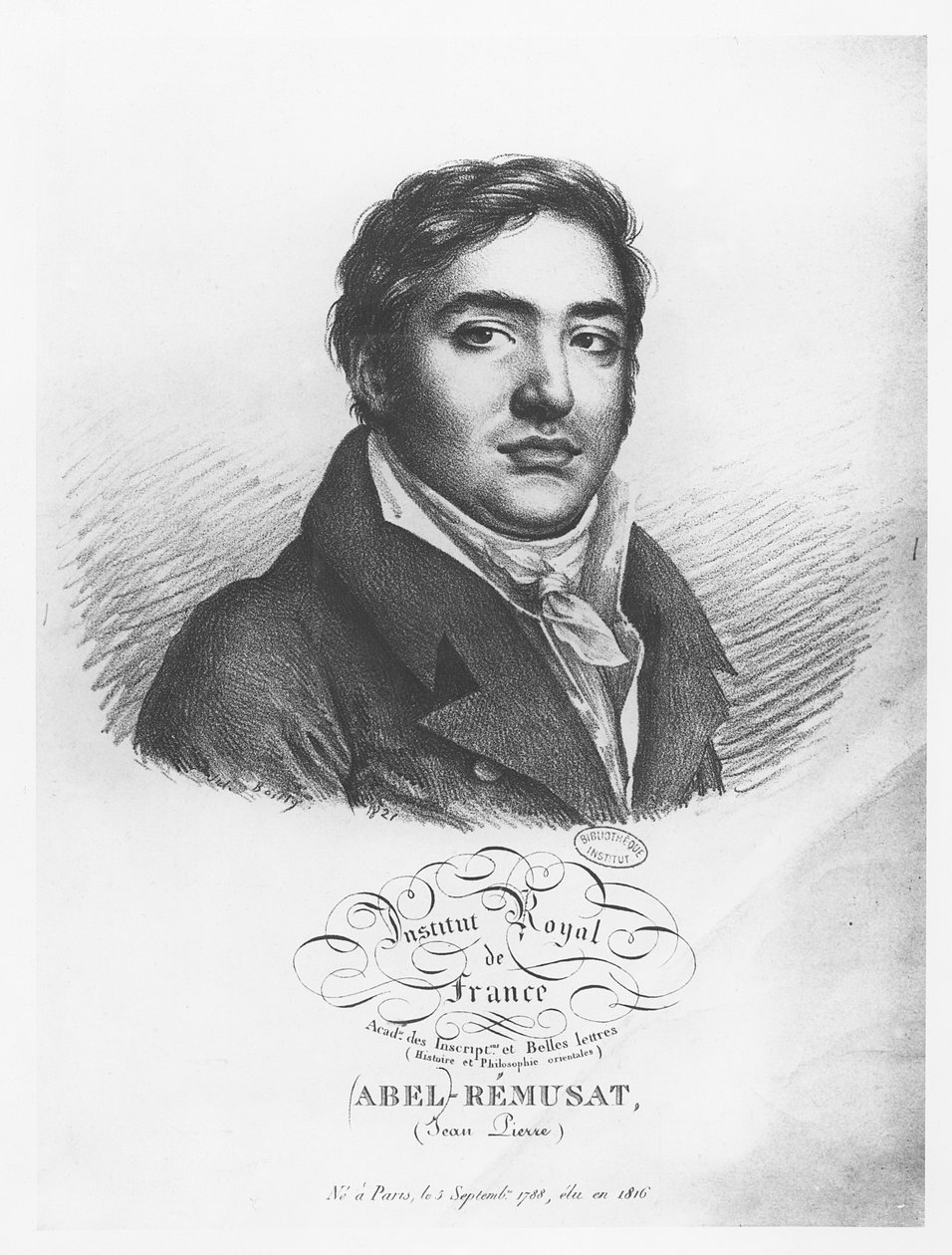 Portrett av Abel Rémusat av Julien Leopold Boilly