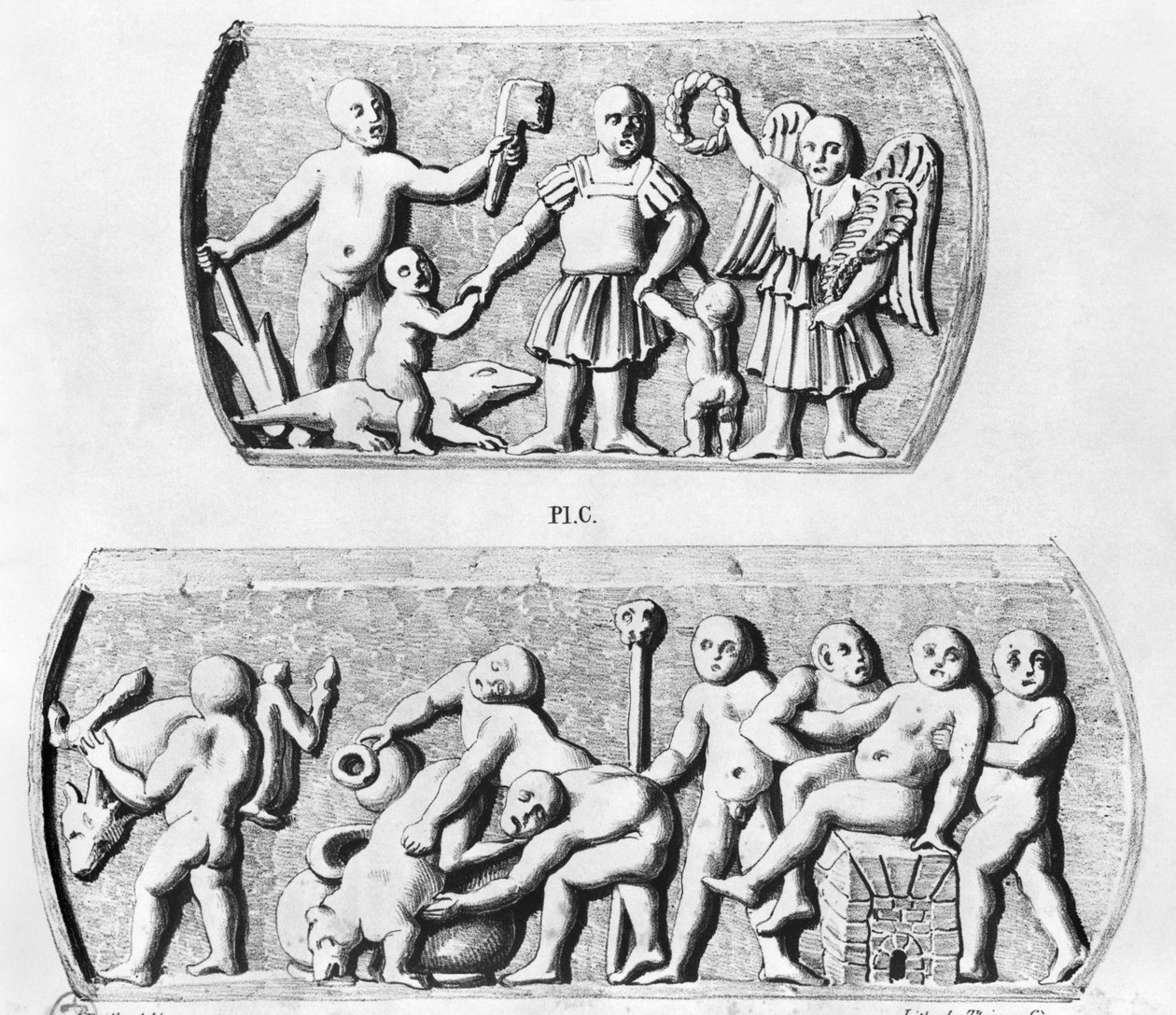 Triumph of Gnosis, kopi av gnostiske kister, gravert av Thierry freres (1800-tallet) av Julien Leopold Boilly
