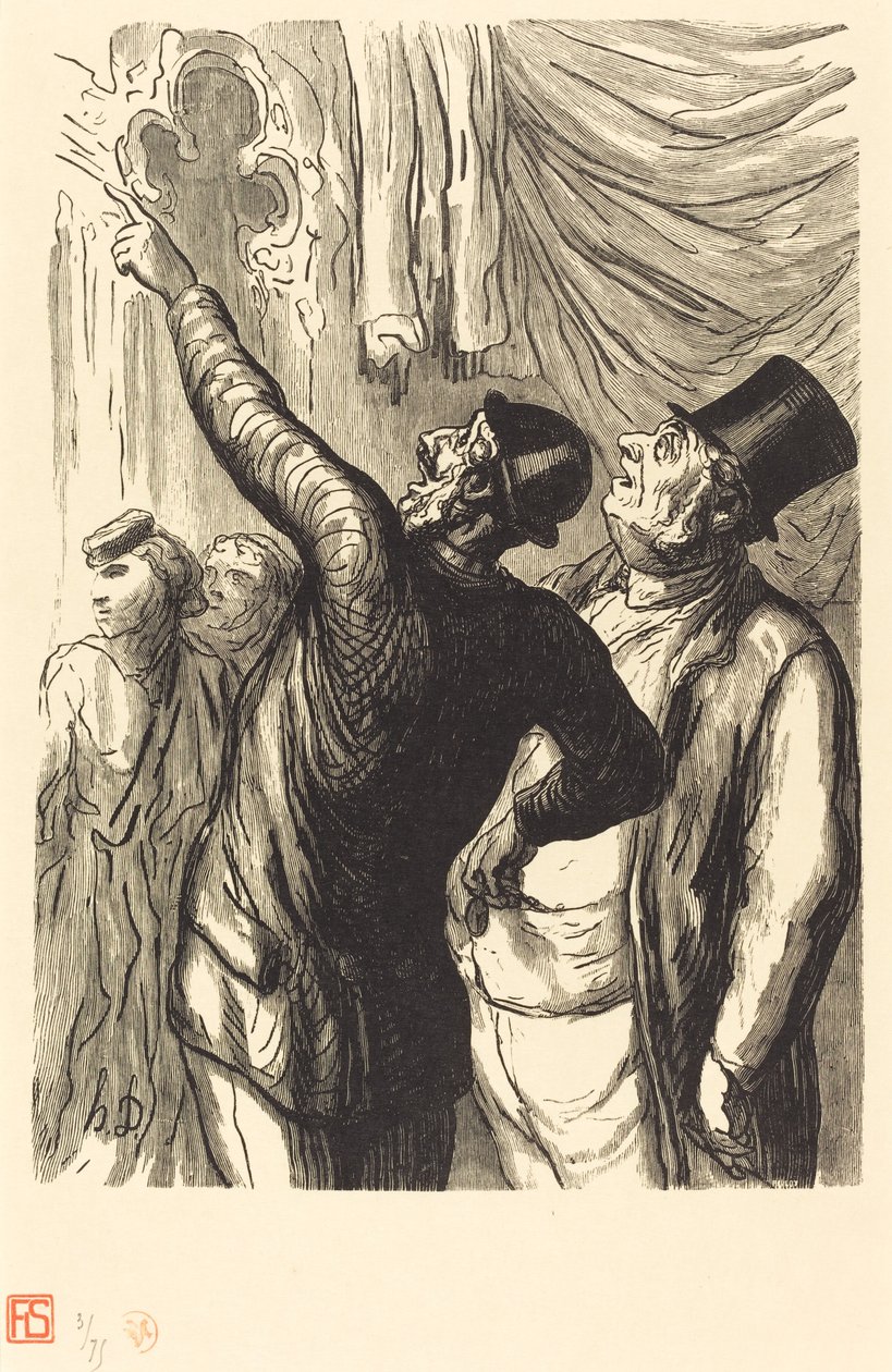 Verdensutstilling: En ekte cicerone av Julien Antoine Peulot after Honoré Daumier