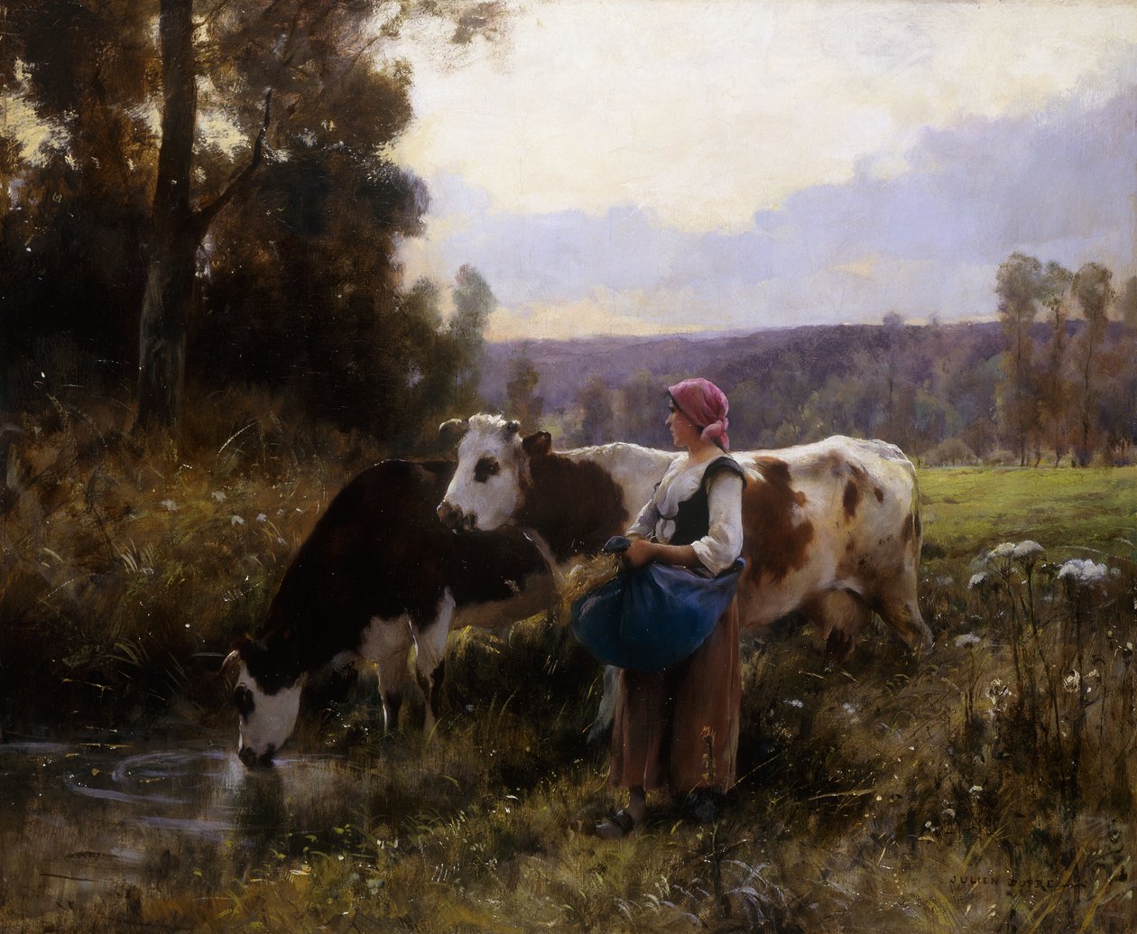 Kyr ved vannhullet av Julien Dupre