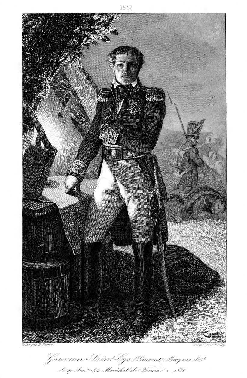 Laurent Gouvion Saint-Cyr 1764-1830, marskalk av Frankrike, 1839. av Julien Leopold Boilly