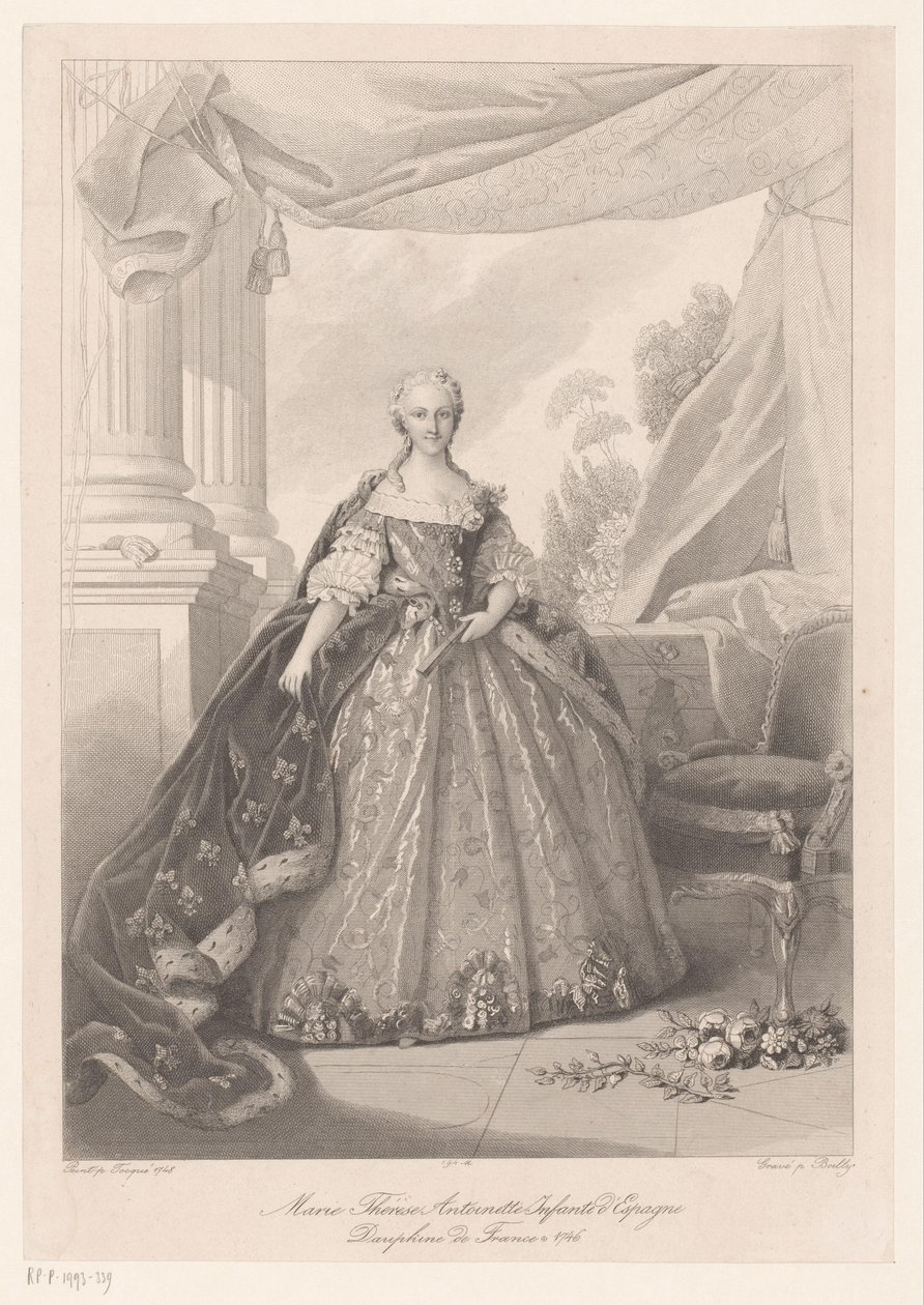 Portrett av Maria Theresia van Bourbon Marie Thérèse Antoinette Infanta fra Spania (tittel på objekt) av Julien Leopold Boilly
