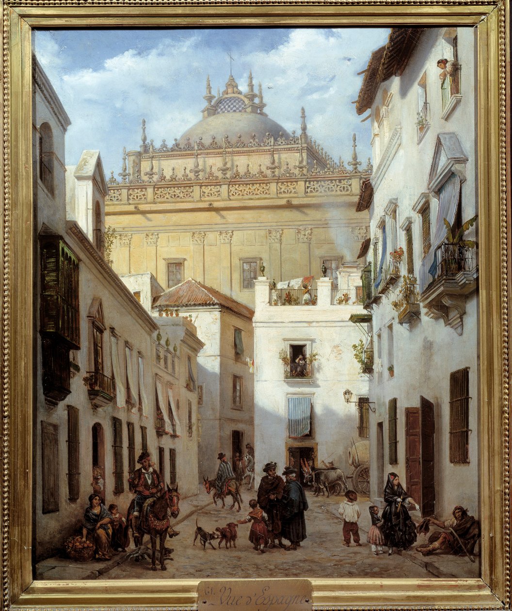 Utsikt over Sevilla. Maleri av Julien Leopold Boilly (1796-1874) av Julien Leopold Boilly