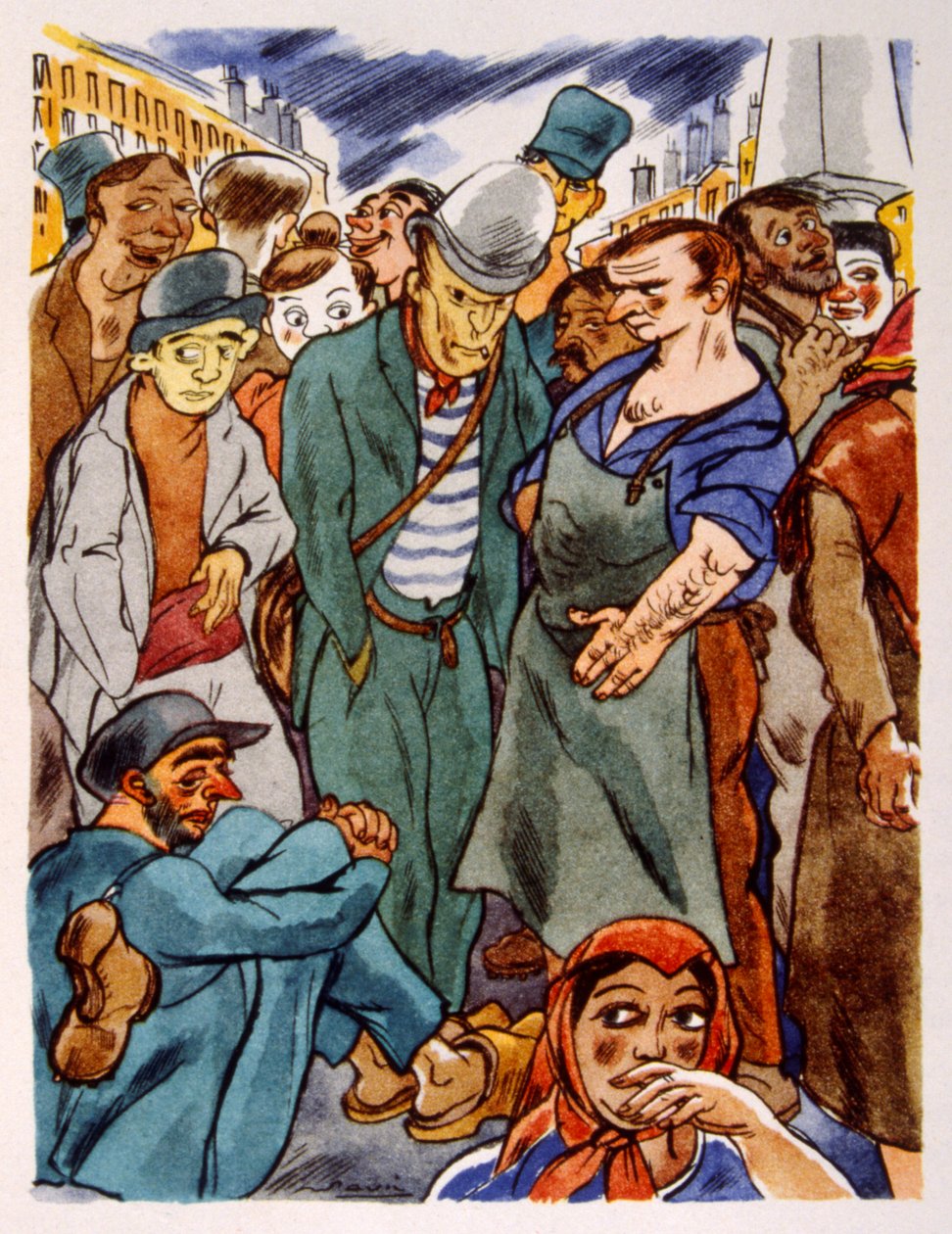 Fransk vingård. 1944. Illustrasjon av Julien Pavil av Julien Pavil