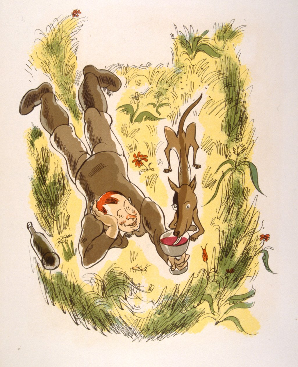 Humoristisk vinillustrasjon 1946. Illustrasjon av Julien Pavil av Julien Pavil