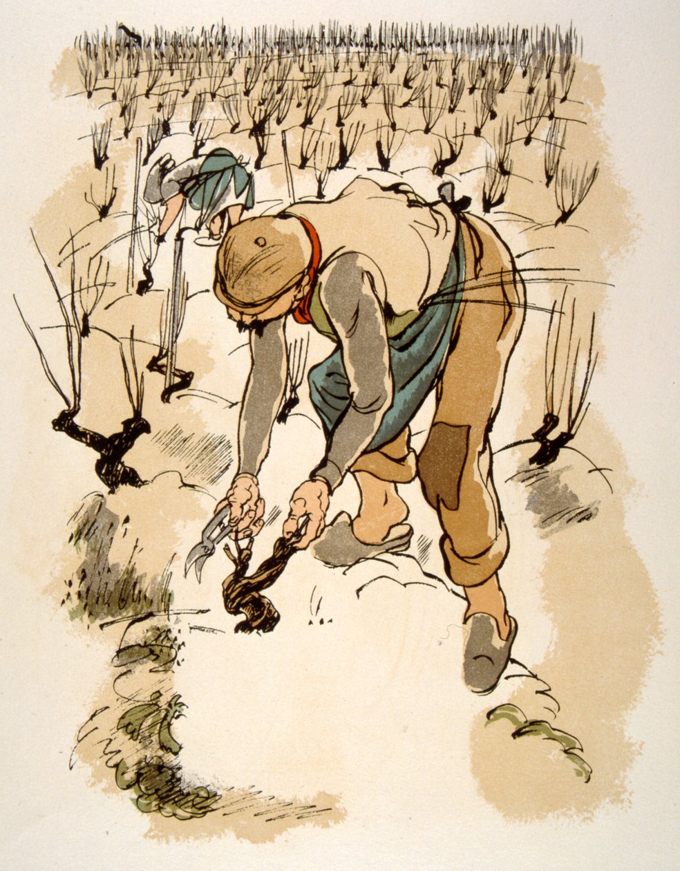 Humoristisk vinillustrasjon 1946. Illustrasjon av Julien Pavil av Julien Pavil