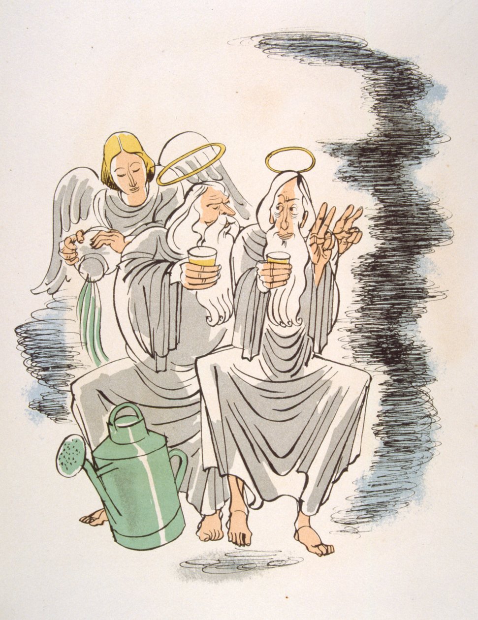 Humoristisk vinillustrasjon 1946. Illustrasjon av Julien Pavil av Julien Pavil
