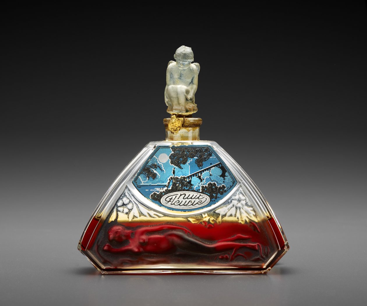 Nuit Fleurie, flaskedesignet ca. 1920, laget ca. 1930 (glass, voks og tråd) av Julien Viard