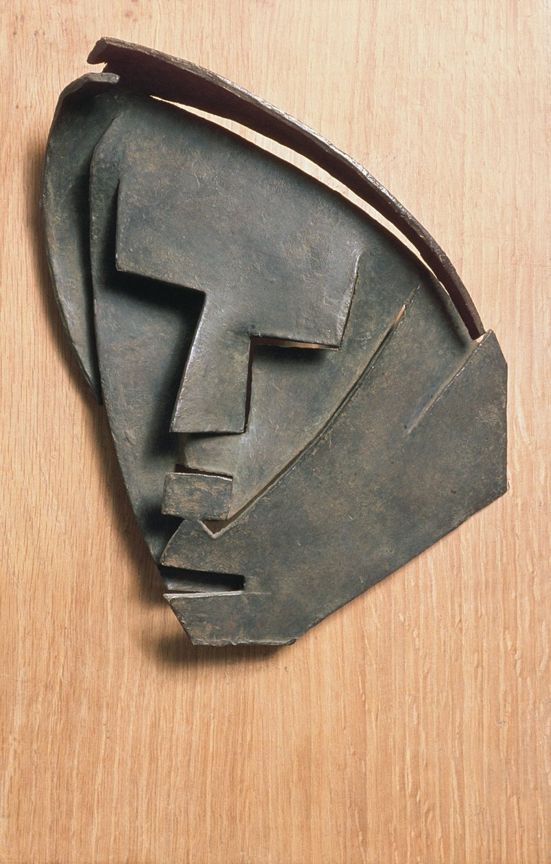 Maske av omrisset av Lille Montserrat (bronse) av Julio Gonzalez