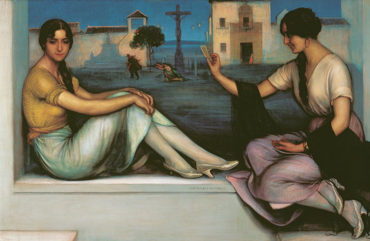 Spådom - Romero de Torres, Julio (1874-1930) - 1922 - Olje på lerret - 106x163 - Museo Carmen Thyssen, Malaga av Julio Romero de Torres