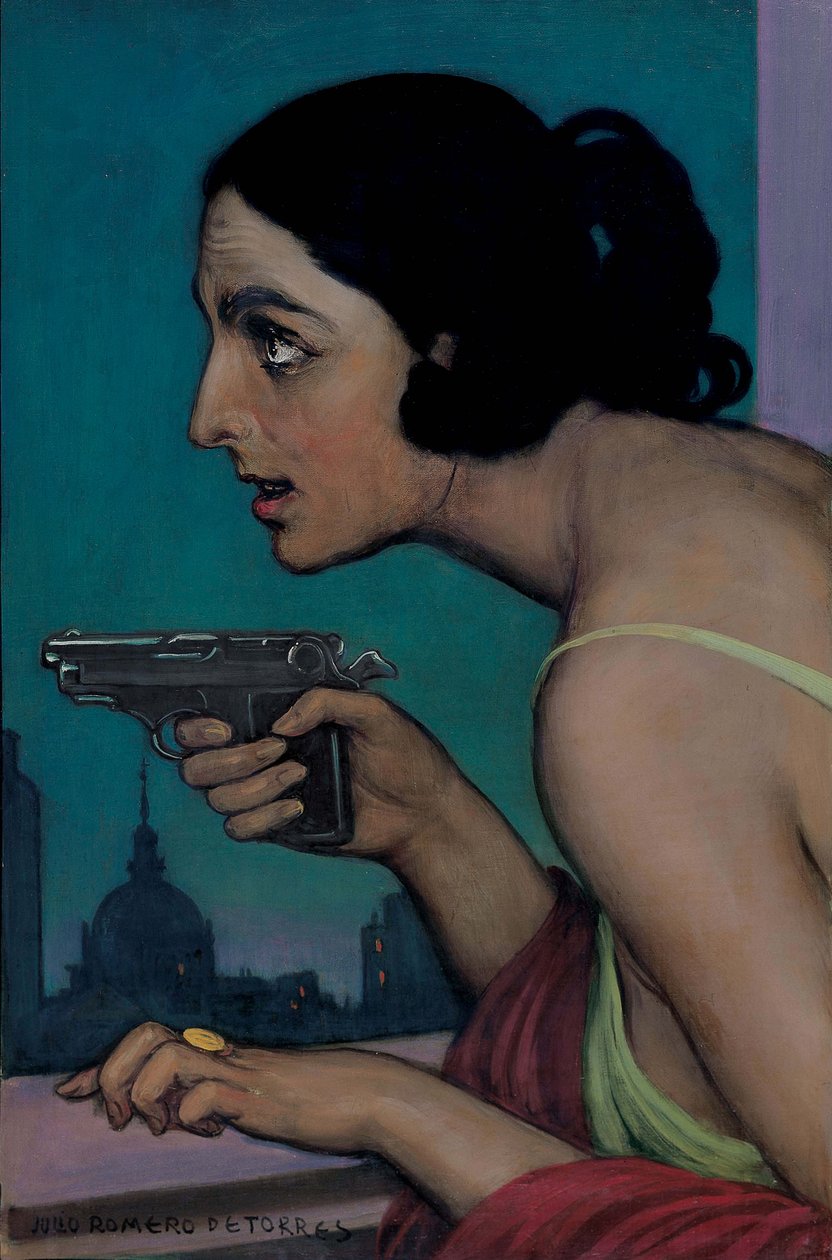 Kvinne med våpen, 1925. av Julio Romero de Torres