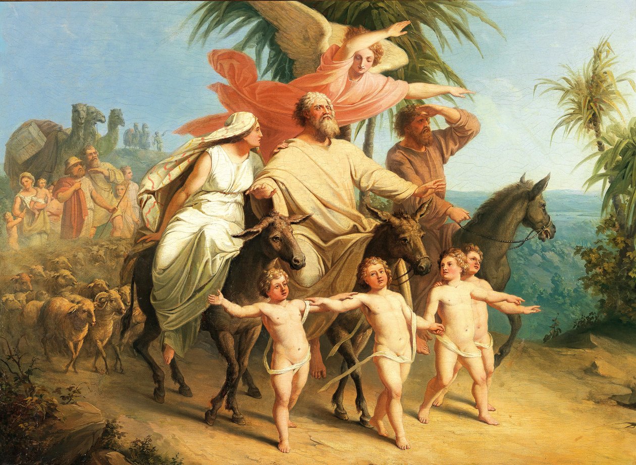 Abraham ser det lovede landet av Julius Schnorr von Carolsfeld