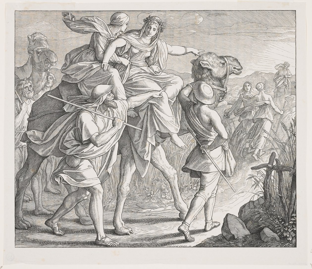 Rebecca gjenkjenner Isaak fra det fjerne, 1852 (1853-1860) av Julius Schnorr von Carolsfeld