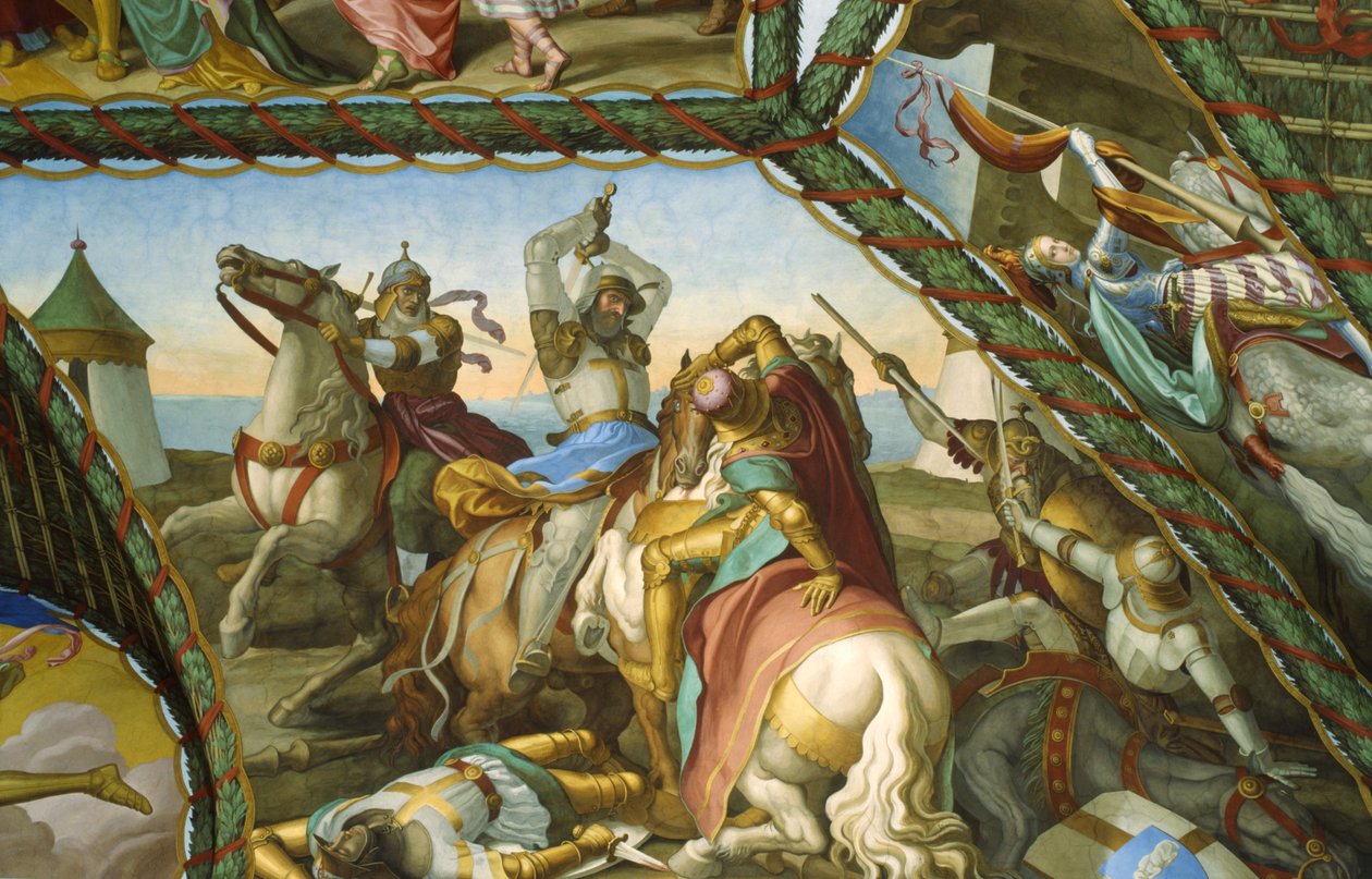 Duellen mellom de seks ridderne av Julius Schnorr von Carolsfeld