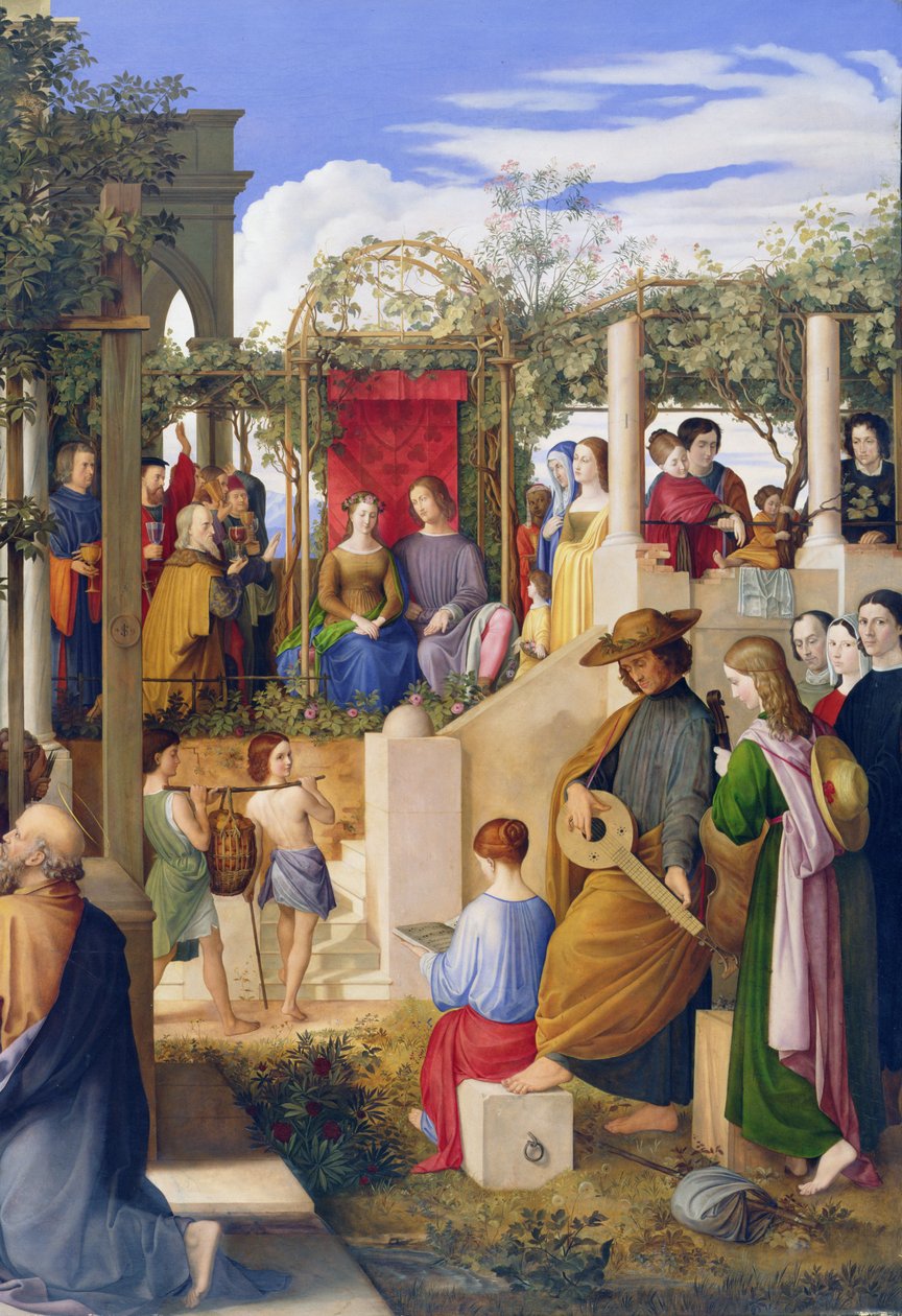 Ekteskapet i Cana, 1819 (detalj av 149006) av Julius Schnorr von Carolsfeld
