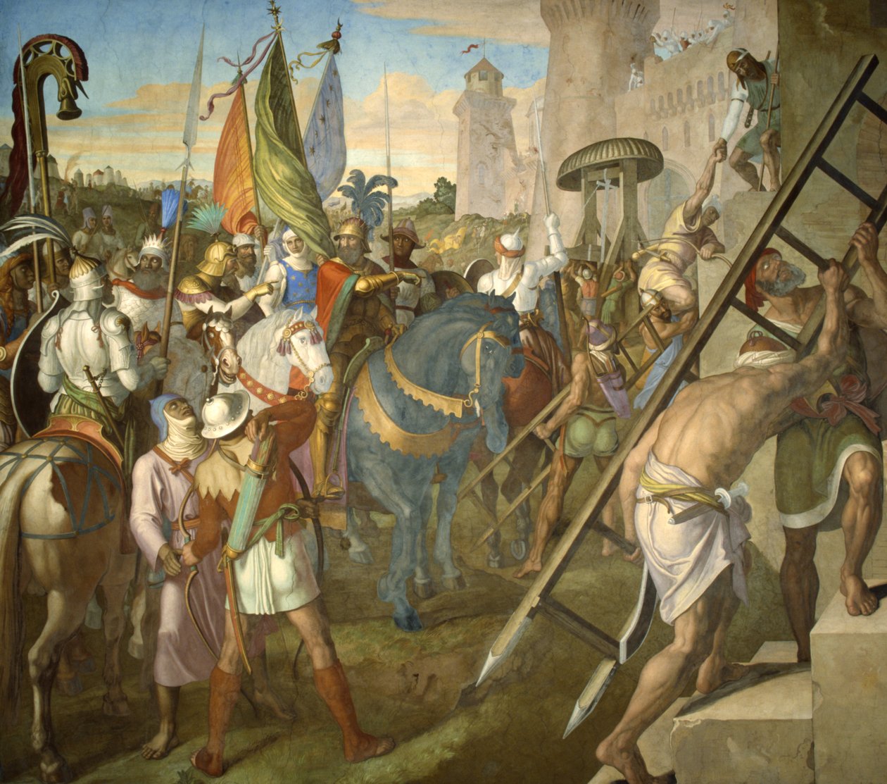 Hæren til Agramante som beseiret styrkene til Charlemagne av Julius Schnorr von Carolsfeld