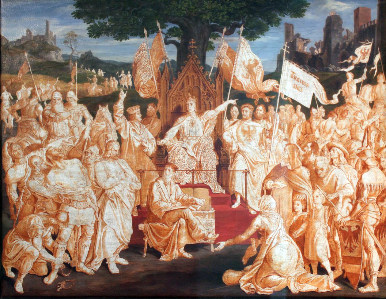 Etableringen av offentlig fred av keiser Rudolf av Habsburg av Julius Schnorr von Carolsfeld