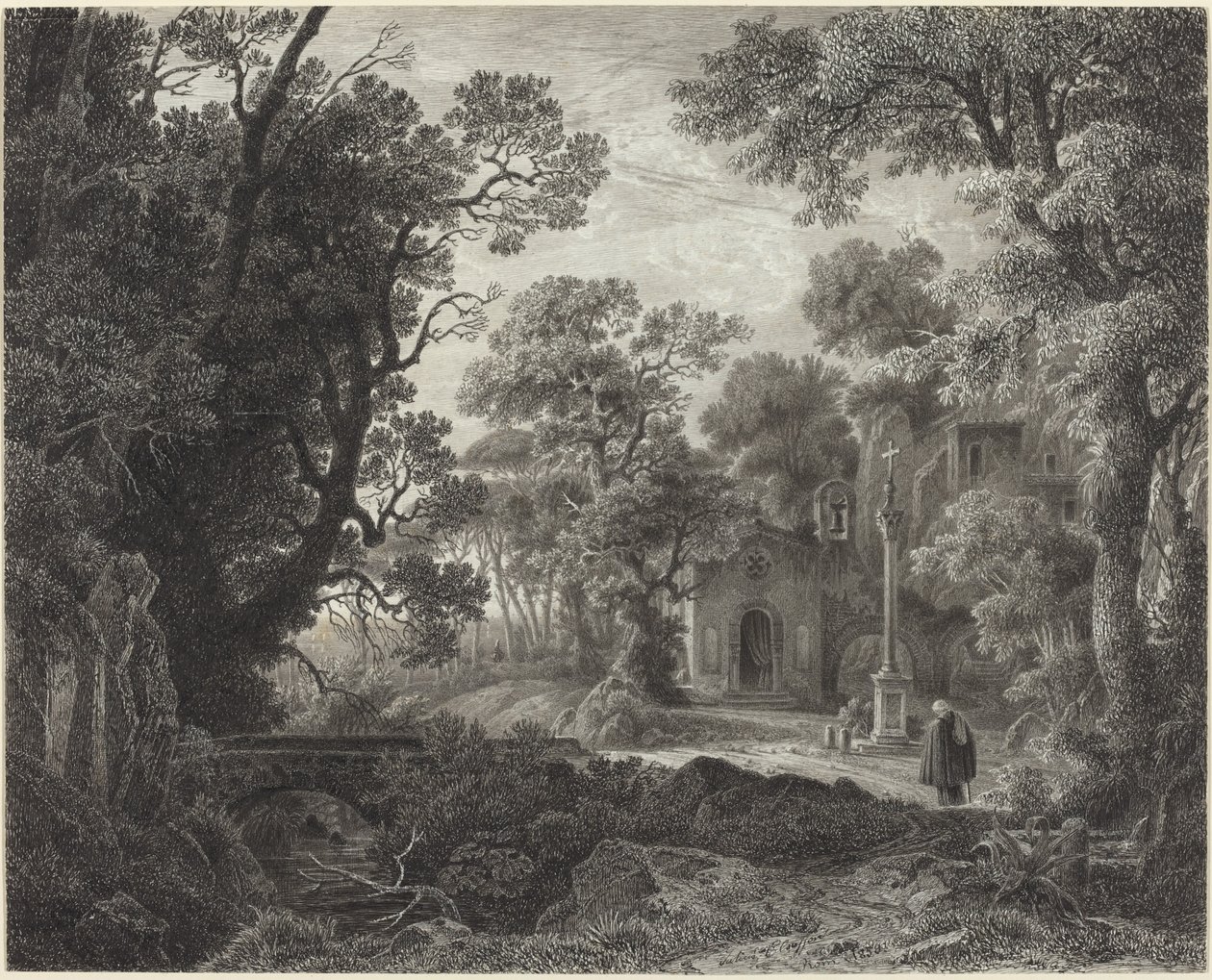 Et Woodland Chapel om kvelden av Julius Albert Elsasser