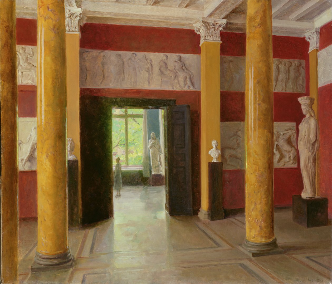 The Hall of Columns i den gamle delen av Hamburg Kunsthalle, 1928 av Julius August Friedrich Theodor von Ehren