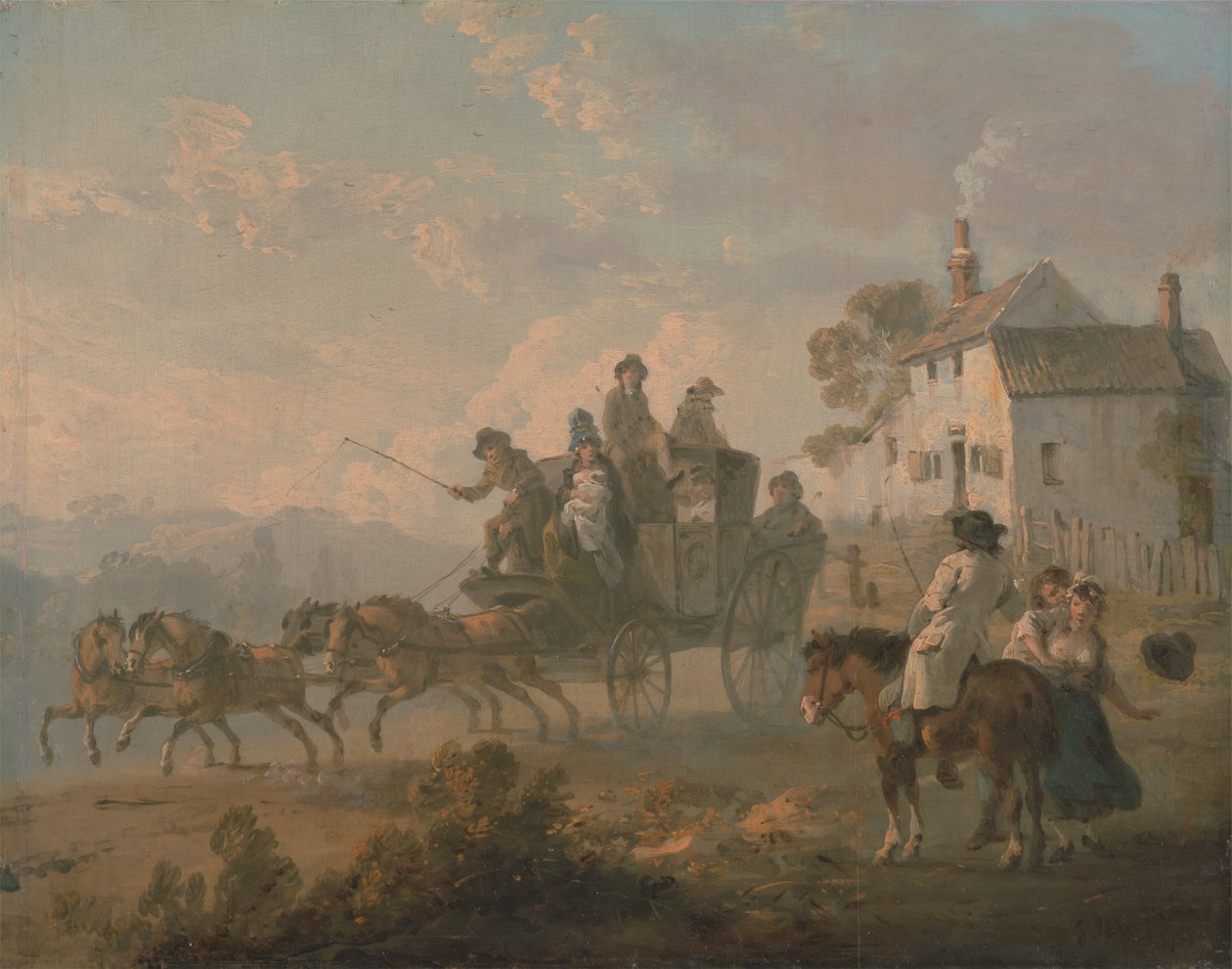 En scenetrener på landevei av Julius Caesar Ibbetson