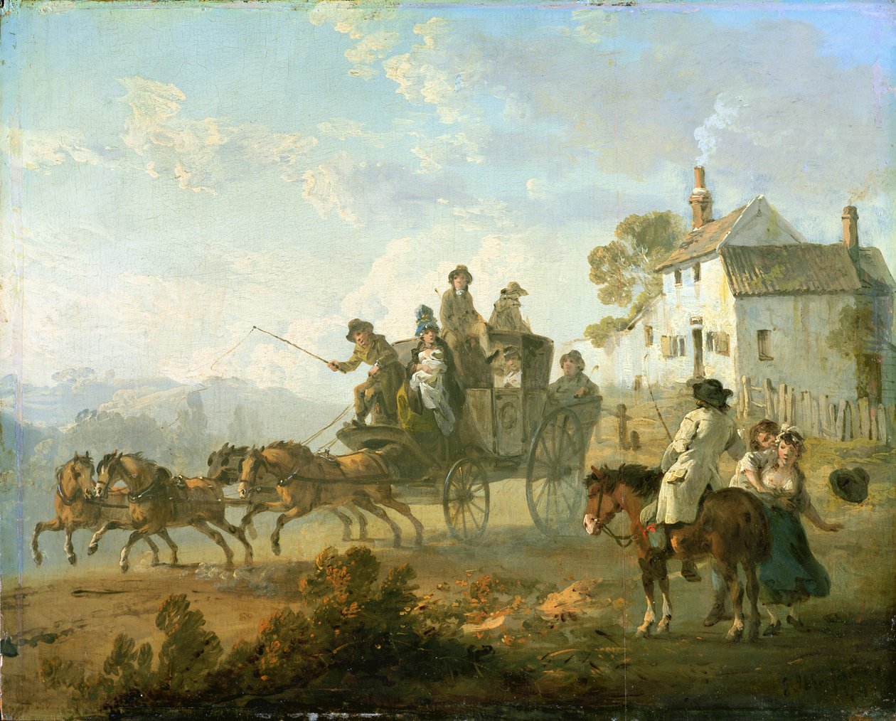 En scenetrener på en landevei, 1792 av Julius Caesar Ibbetson