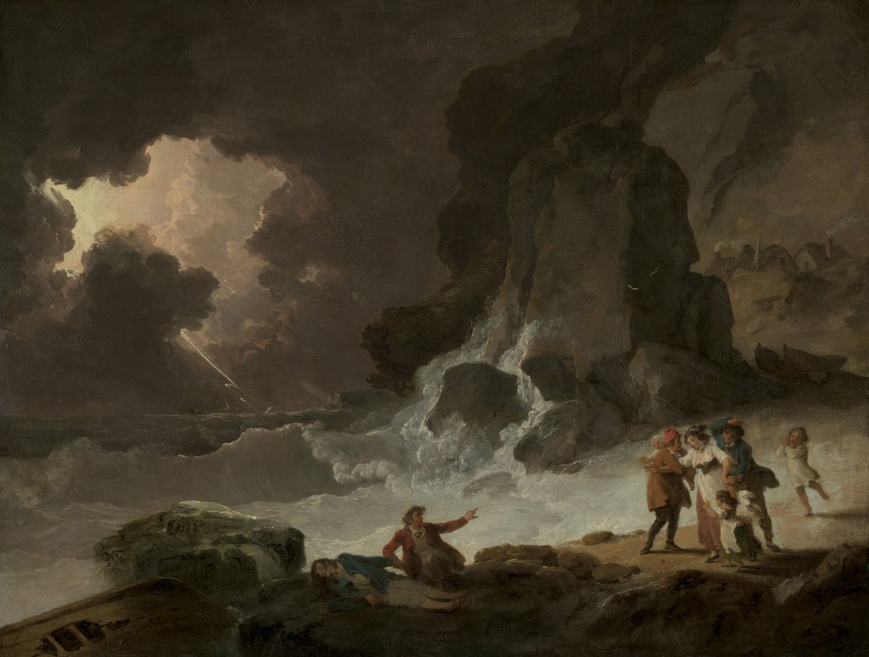 En storm bak Isle of Wight, 1790-tallet av Julius Caesar Ibbetson