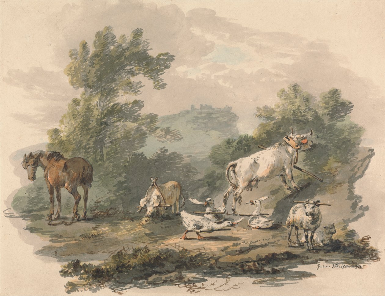 Farmyard Animals: Tribulation av Julius Caesar Ibbetson