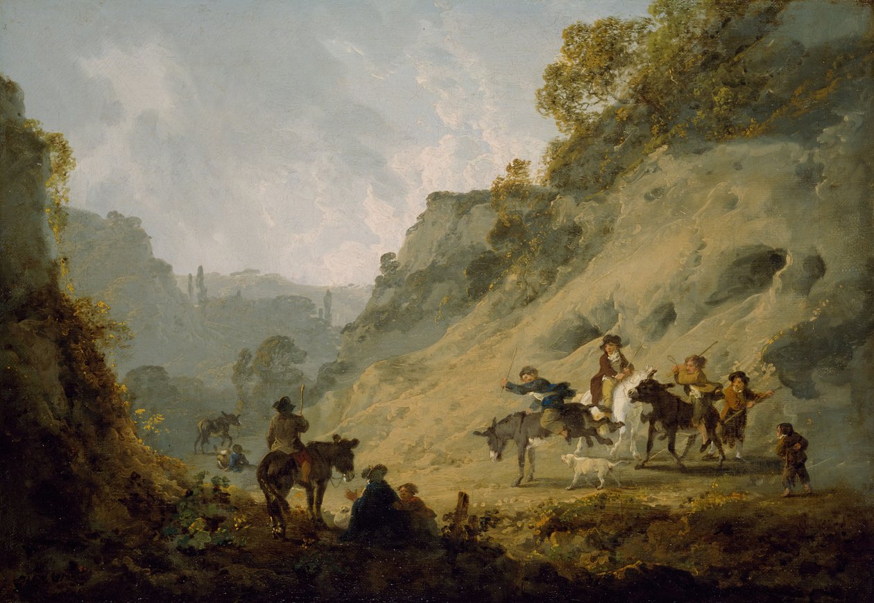 Sigøynere med et røvras, 1792. av Julius Caesar Ibbetson