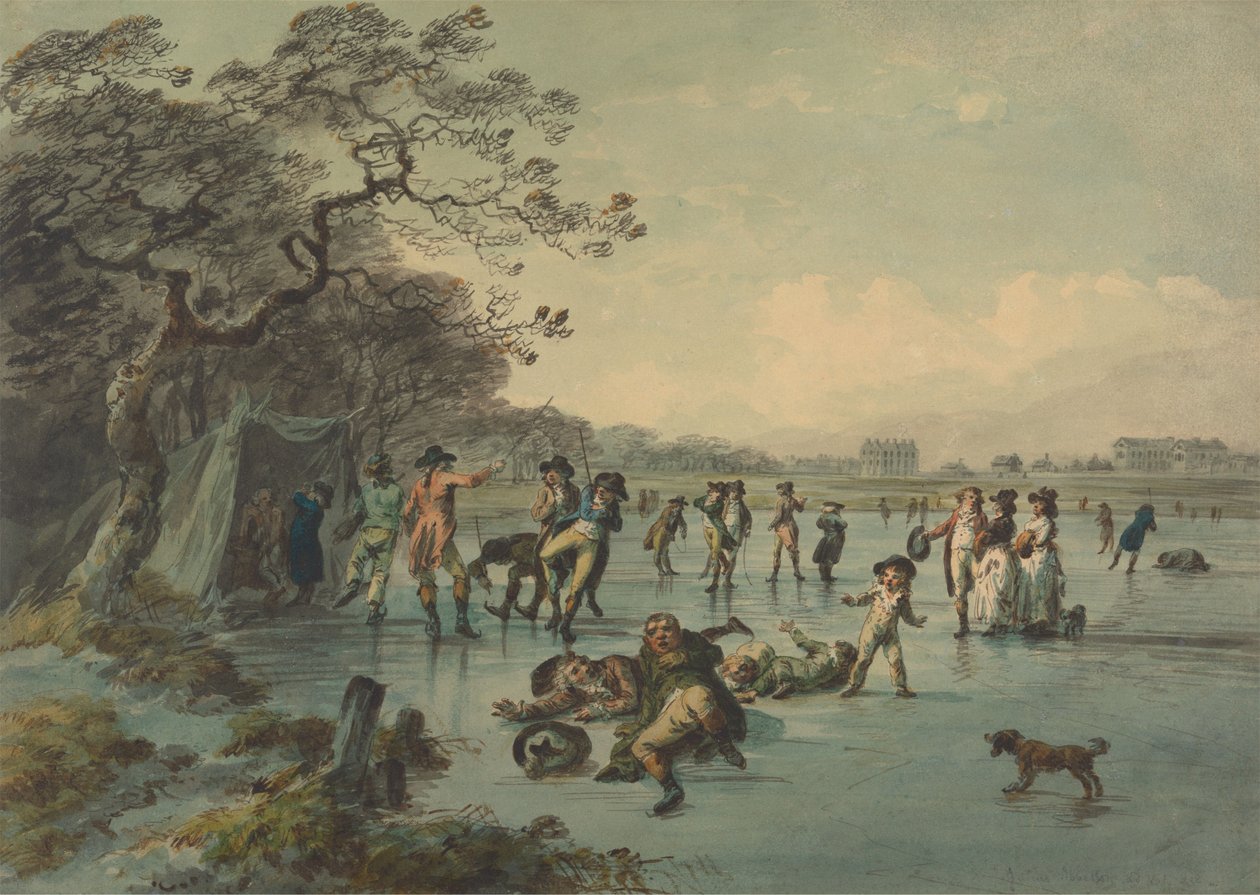 Skøyting i Hyde Park av Julius Caesar Ibbetson