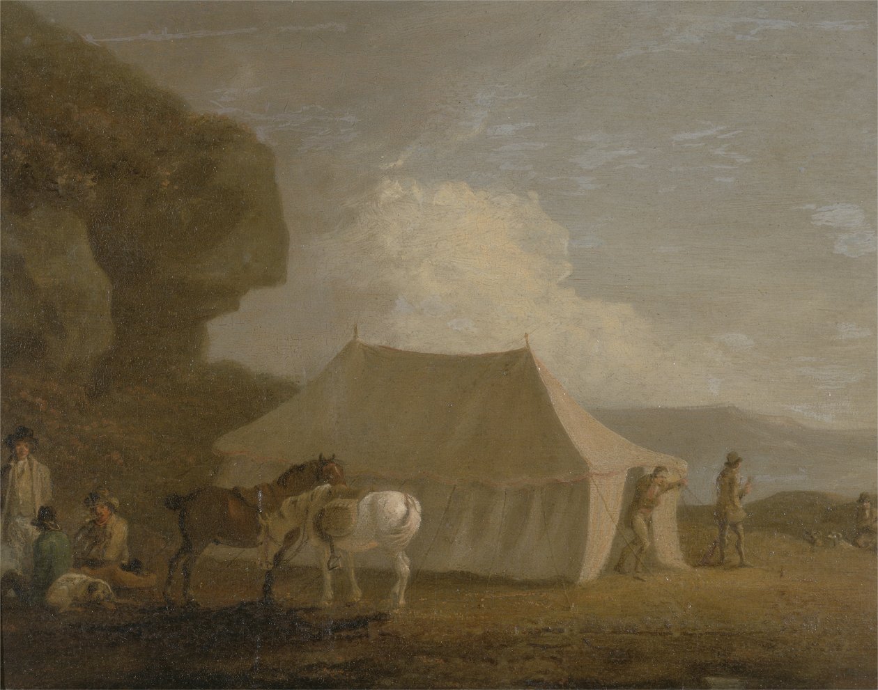 The Shooting Party (olje på lerret) av Julius Caesar Ibbetson