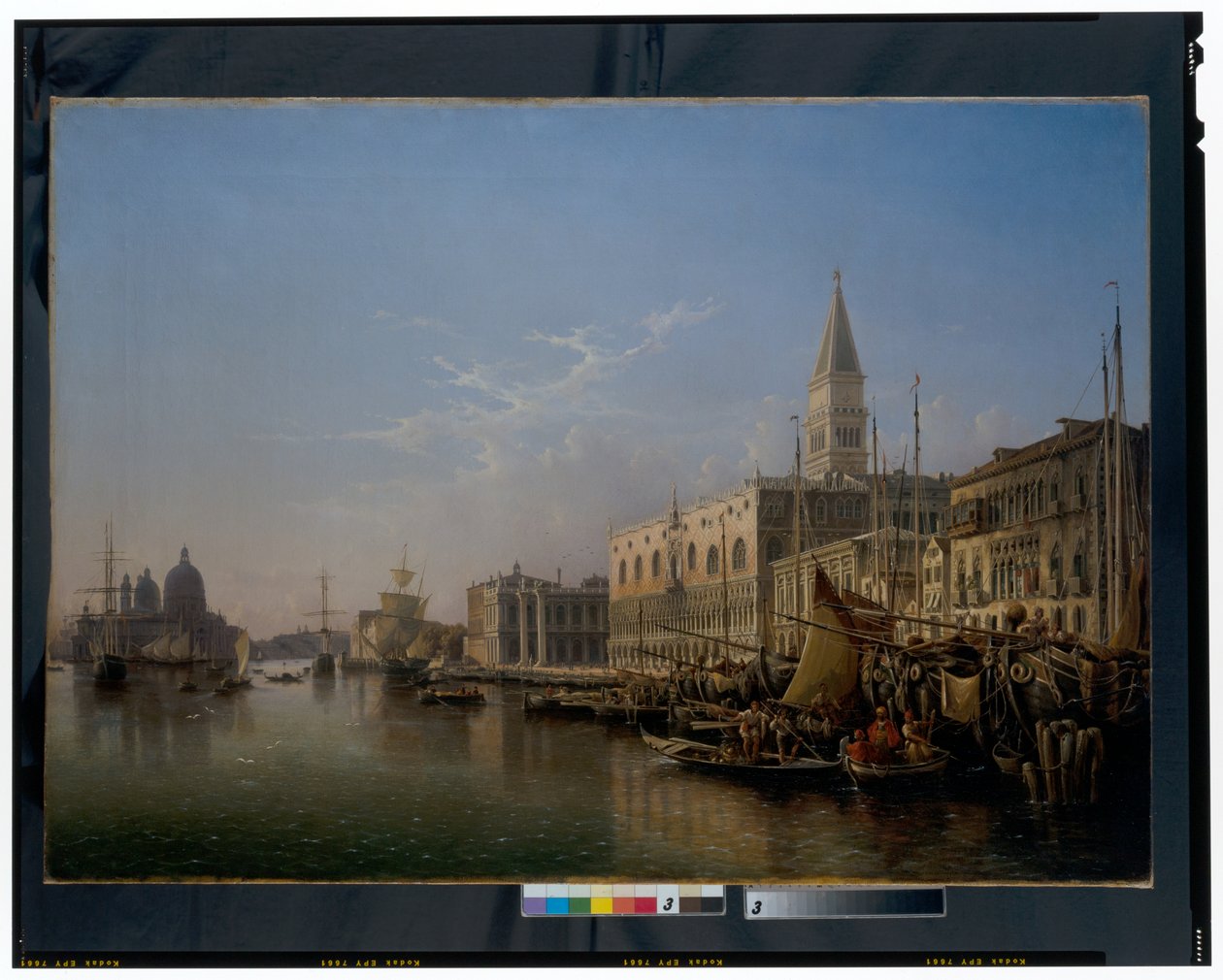 Venezia: Riva Degli Schiavoni, ser vestover med Punta Della Dogana av Julius Eduard Wilhelm Helfft