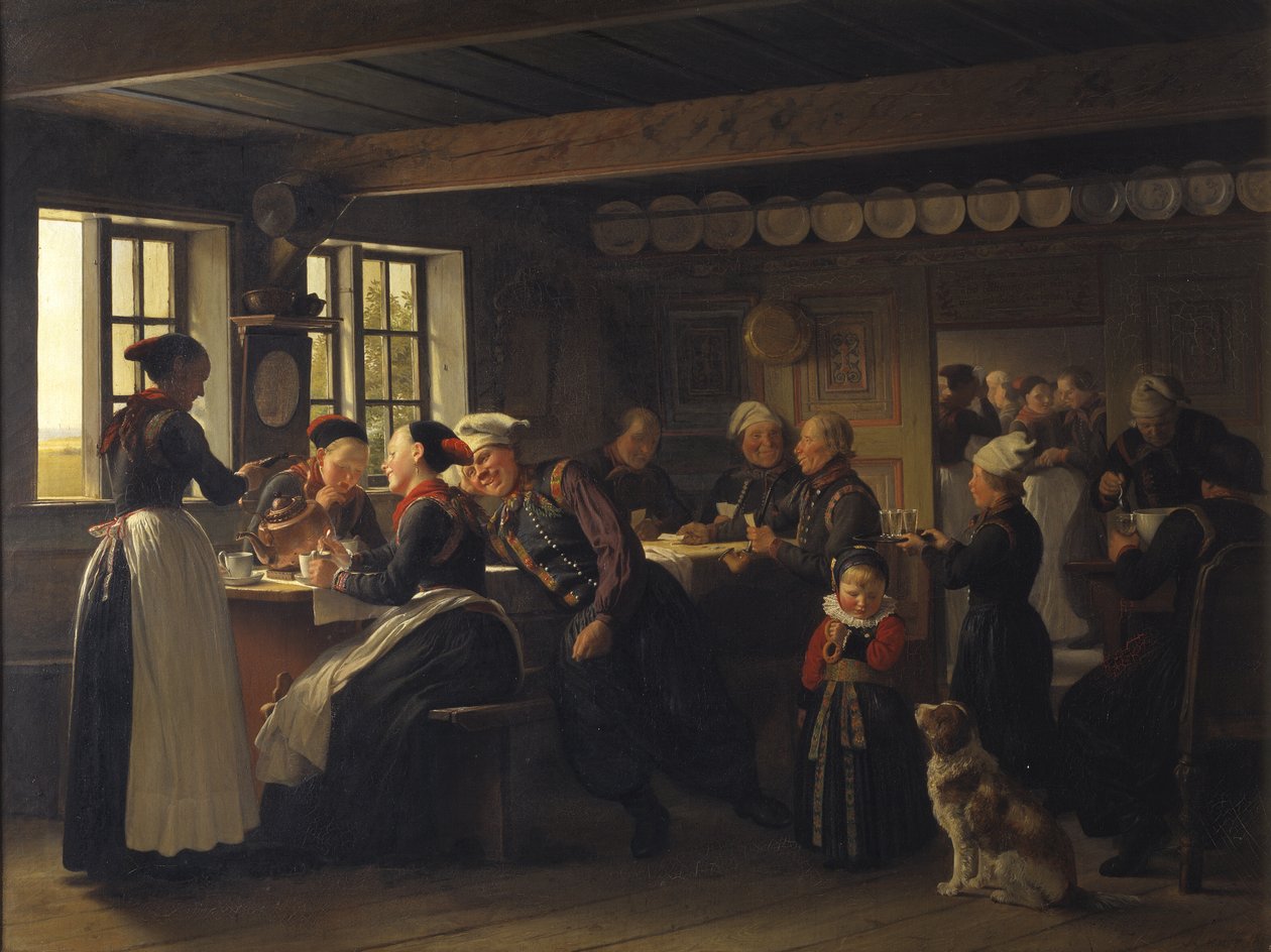 Episode av et festmåltid på Amager av Julius Exner