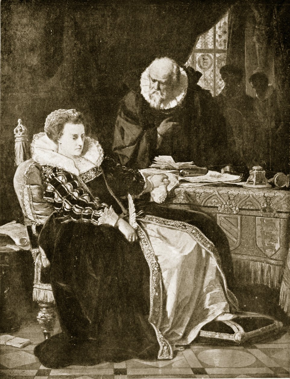 Elizabeth signerer Marys dødsdom, illustrasjon fra 