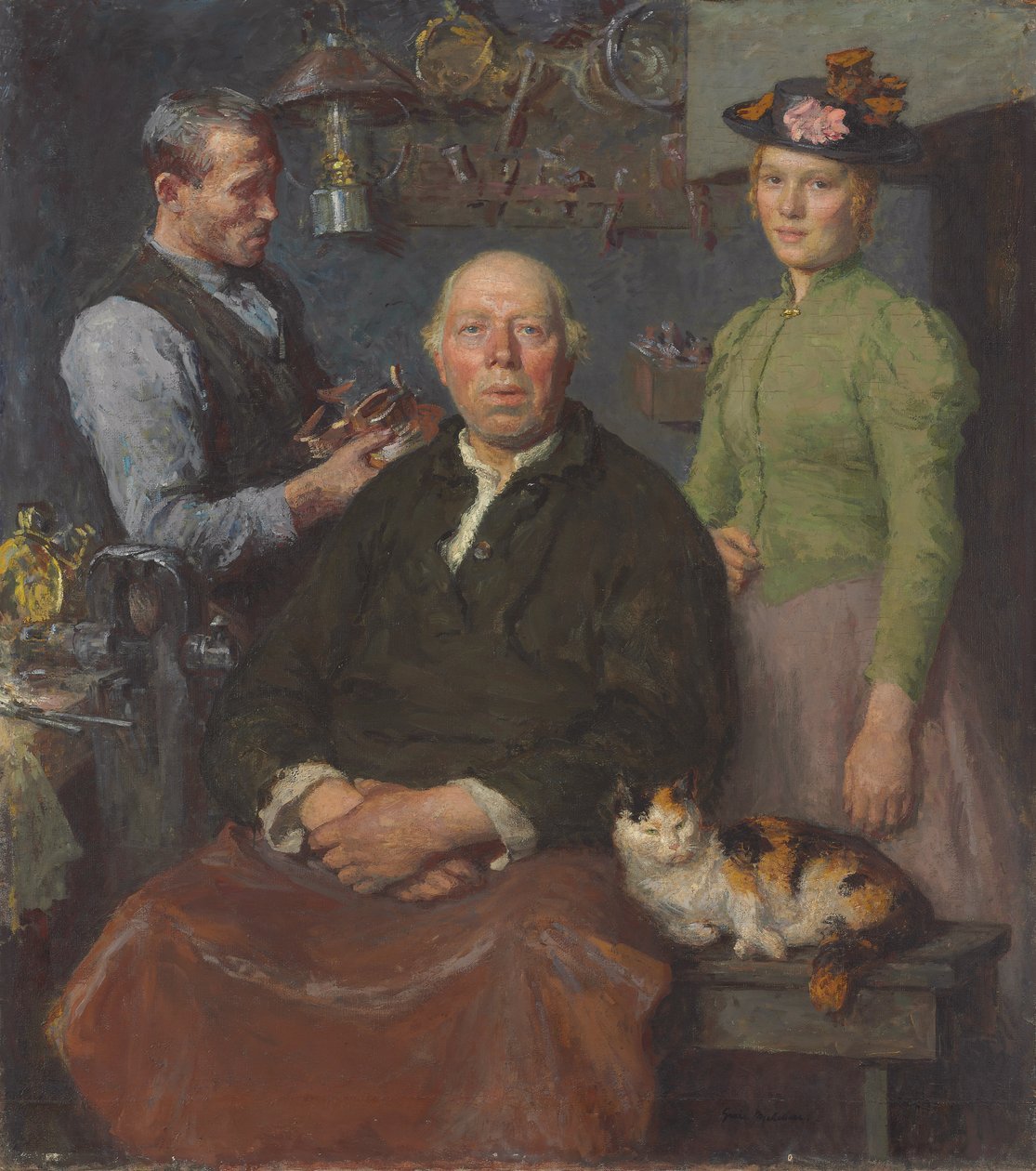 The Smithy, ca. 1910 (olje på lerret) av Julius Gari Melchers