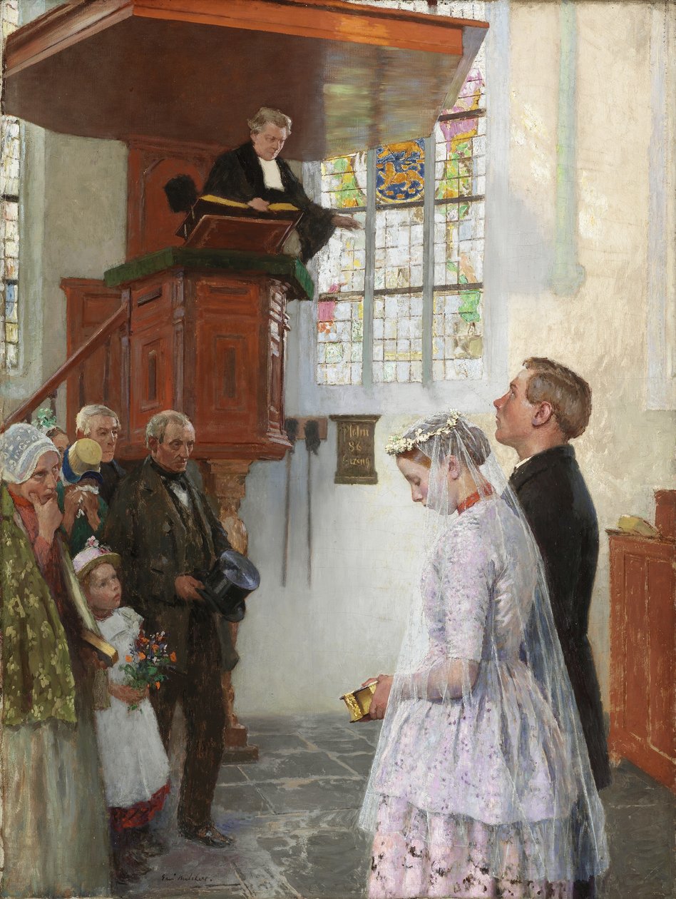 Bryllupet, ca. 1900 av Julius Gari Melchers