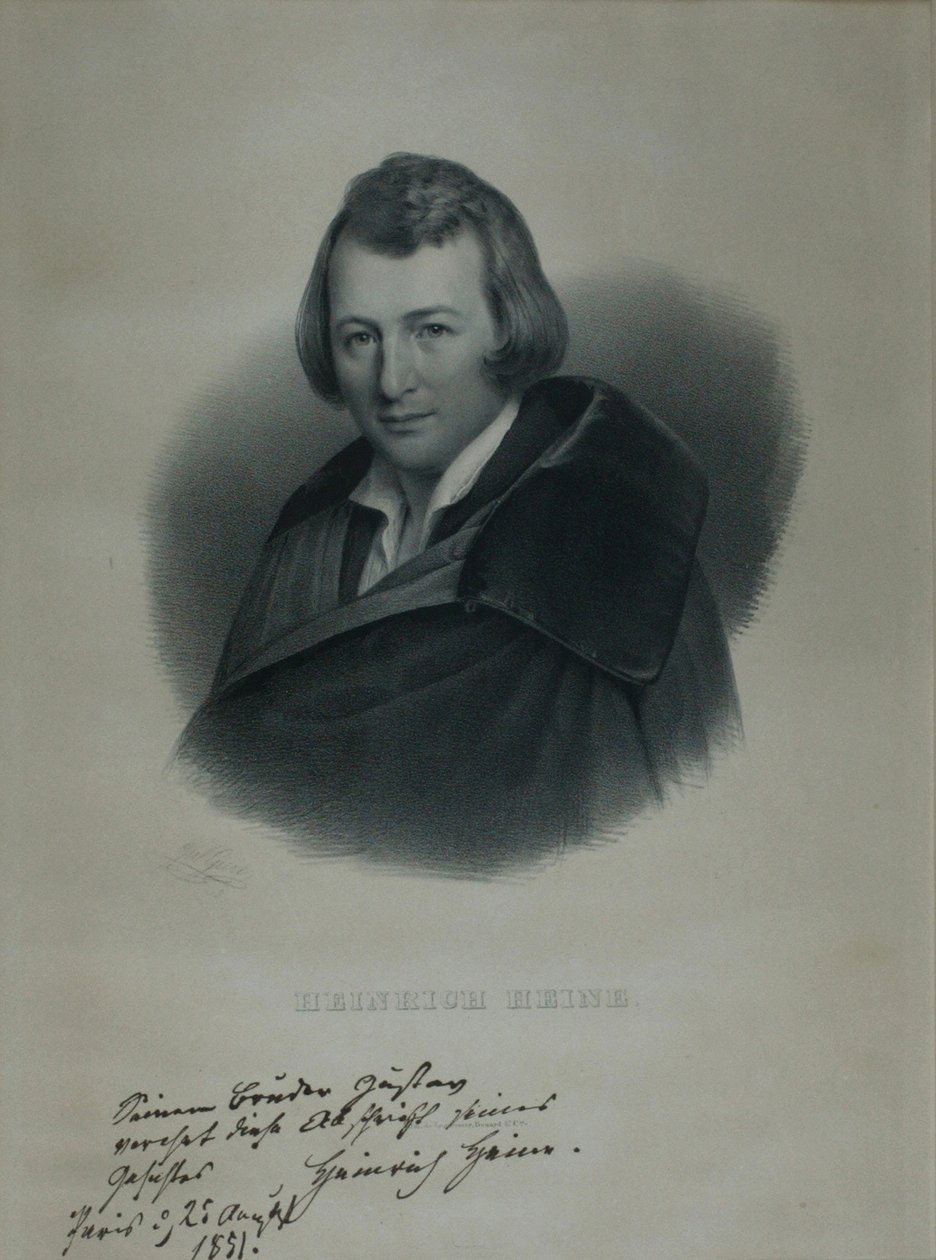 Portrett av poeten Heinrich Heine 1797-1856, 1839 av Julius Giere