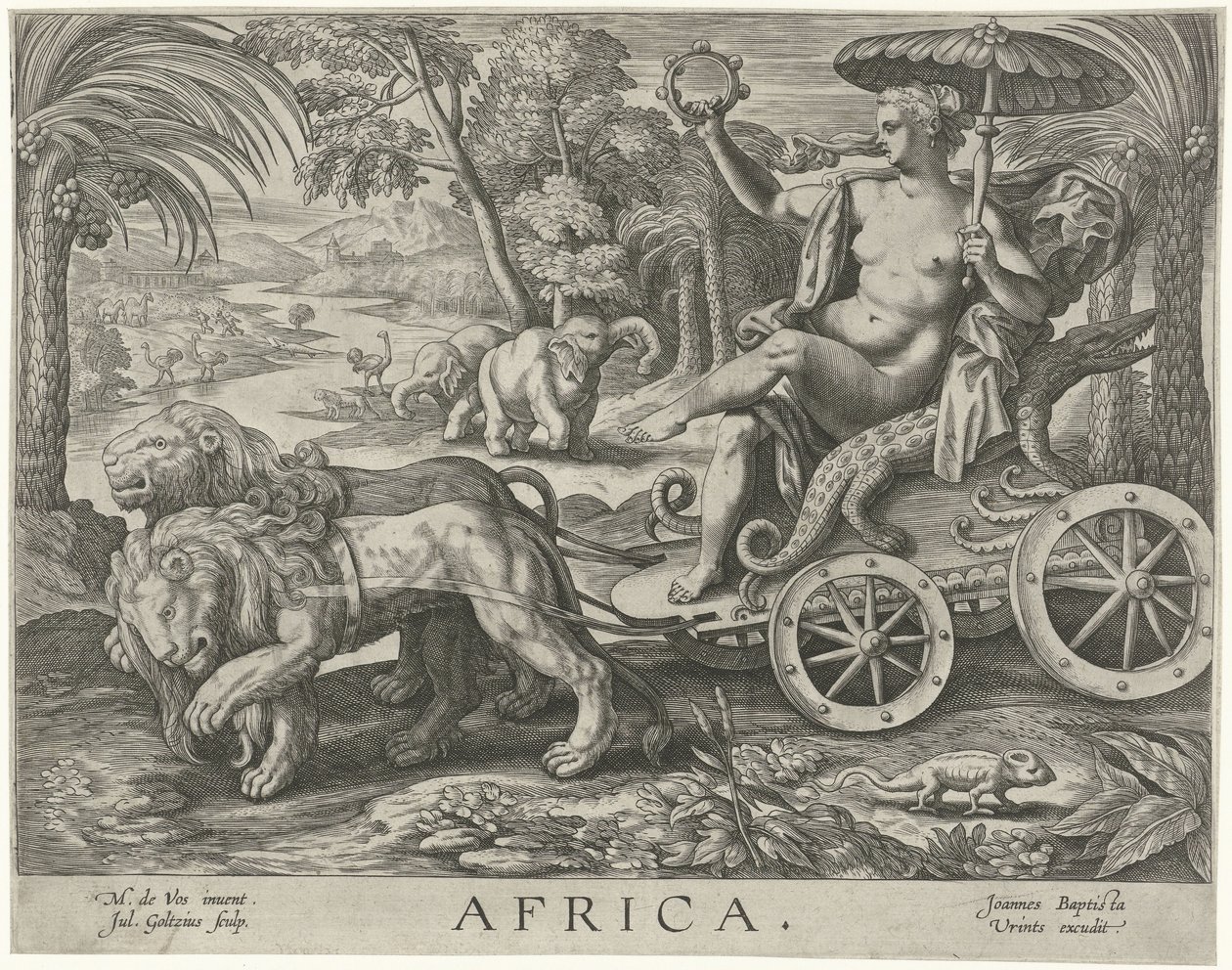 Afrika Afrika (tittel på objekt) De fire kontinentene (serietittel) av Julius Goltzius